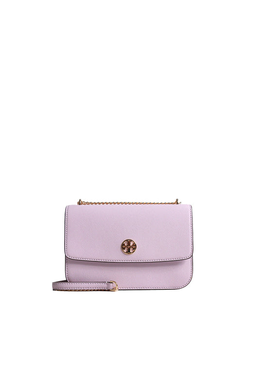 Tory Burch Emerson Saffiano Leather Shoulder Bag In Pale Purple 159585