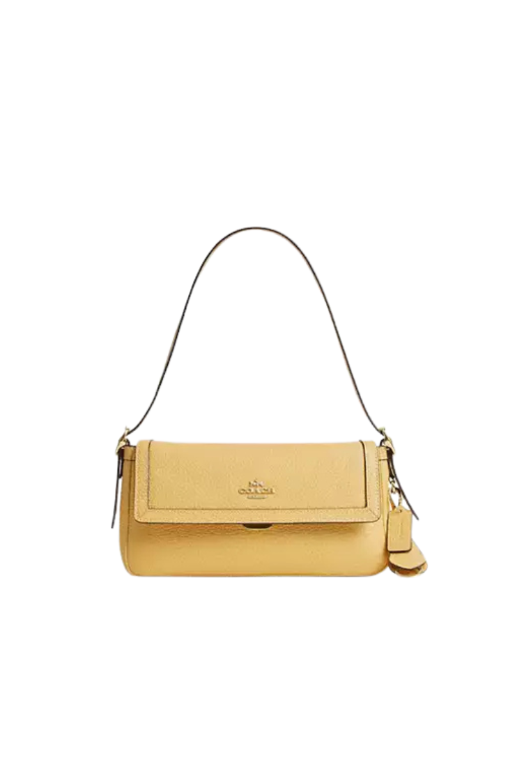 ( PREORDER ) Coach Etta Small Flap Shoulder Bag In Soft Yellow CCV64