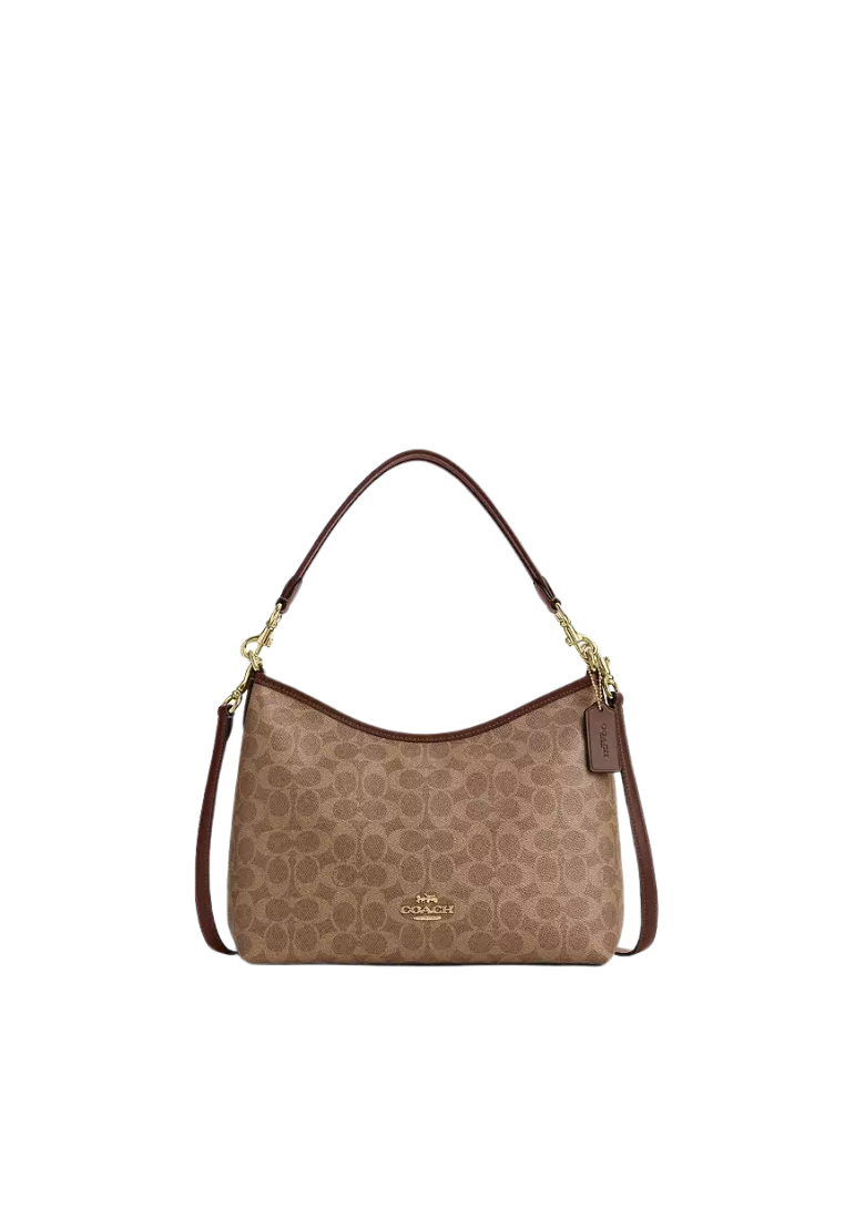 ( PREORDER ) Coach Laurel Shoulder Bag In Gold Tan Brown CV975