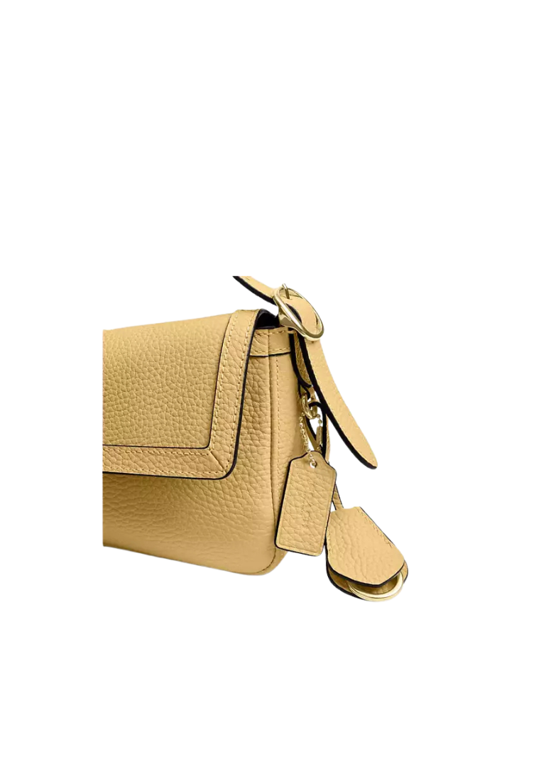 ( PREORDER ) Coach Etta Small Flap Shoulder Bag In Soft Yellow CCV64