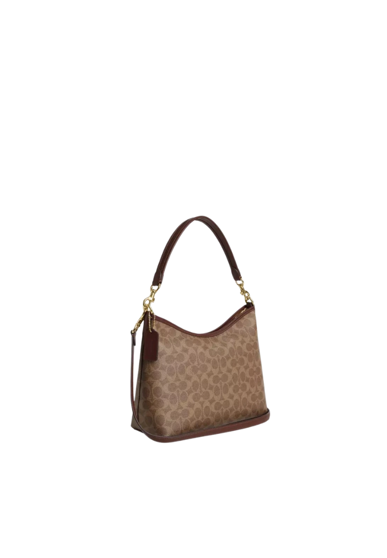 ( PREORDER ) Coach Laurel Shoulder Bag In Gold Tan Brown CV975