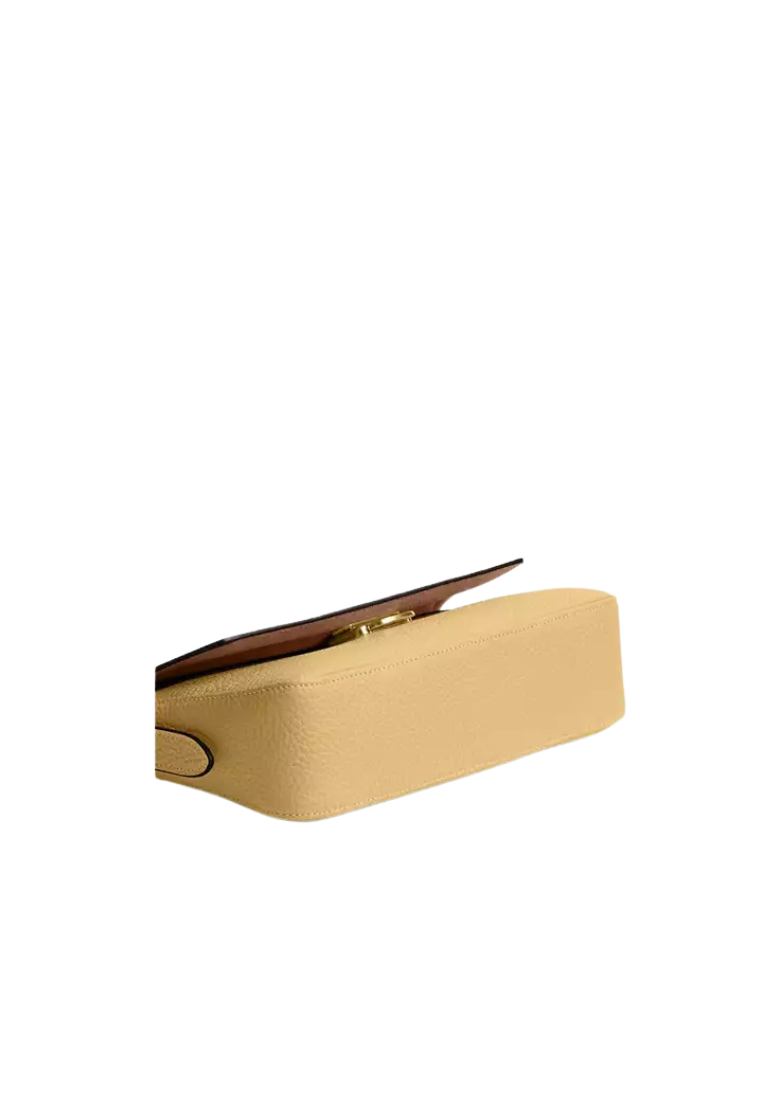 ( PREORDER ) Coach Etta Small Flap Shoulder Bag In Soft Yellow CCV64
