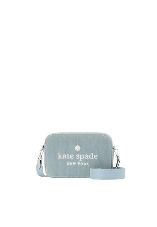 ( PREORDER ) Kate Spade Oh Snap Denim Camera Bag In Blue Multicolor KK260