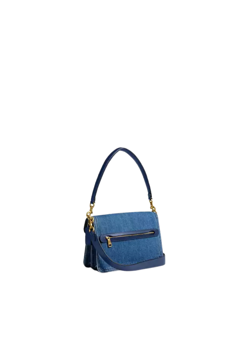( PREORDER ) Coach Chain Tabby Shoulder Bag In Brass Deep Blue CAN14
