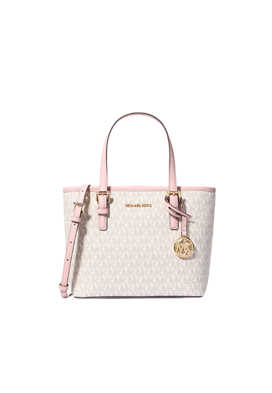 ( PREORDER ) Michael Kors Jet Set Travel Extra-Small Logo Top-Zip Tote Bag In Powder Blush Multi 35T9GTVT0B