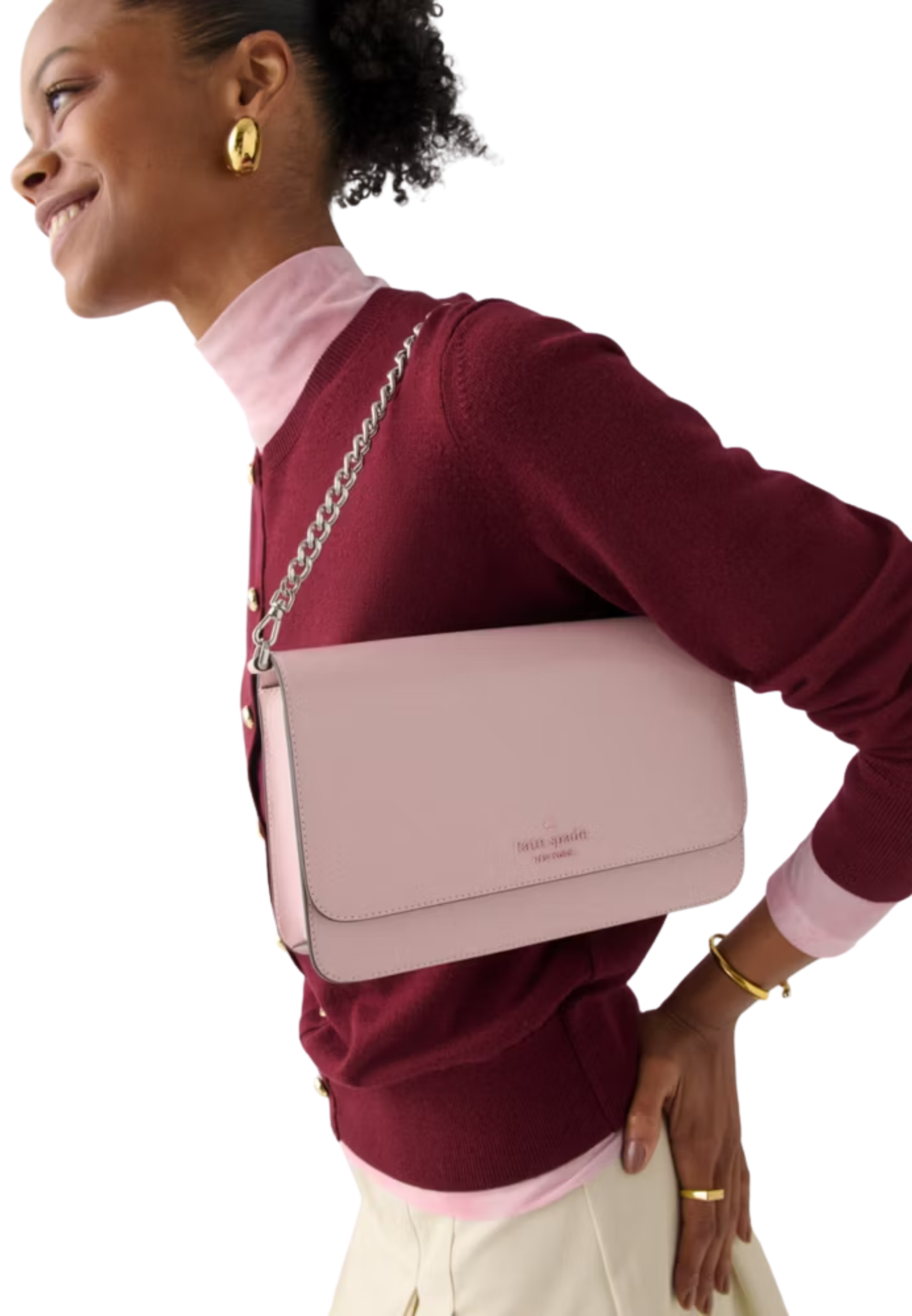 Kate Spade Madison Medium Convertible Crossbody Bag In Tutu Pink KN238