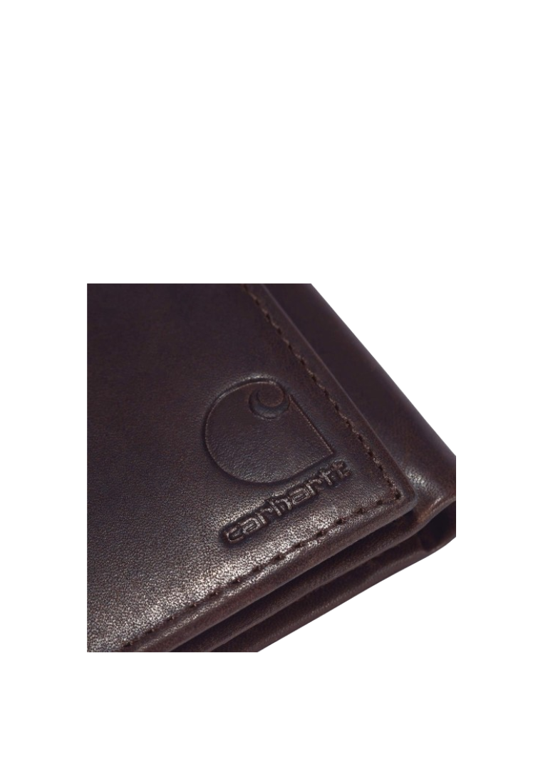 ( AS IS ) Carhartt Oil Tan Trifold Wallet WW0219 In Dark Brown