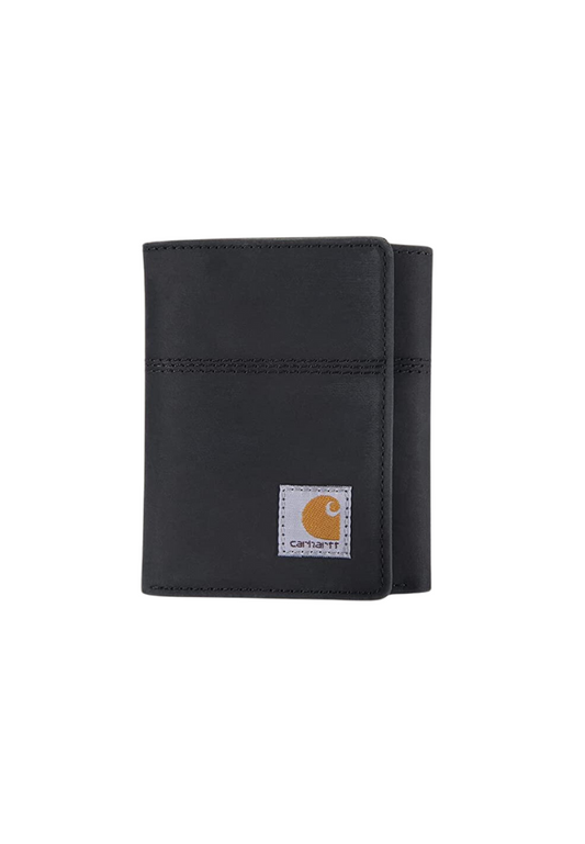 Carhartt Saddle Leather Trifold Wallet In Black WW0208