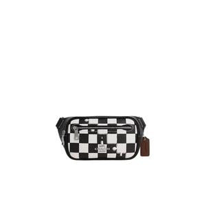 Coach Elias Mini Belt Bag With Checkerboard Print In Black Chalk CR210