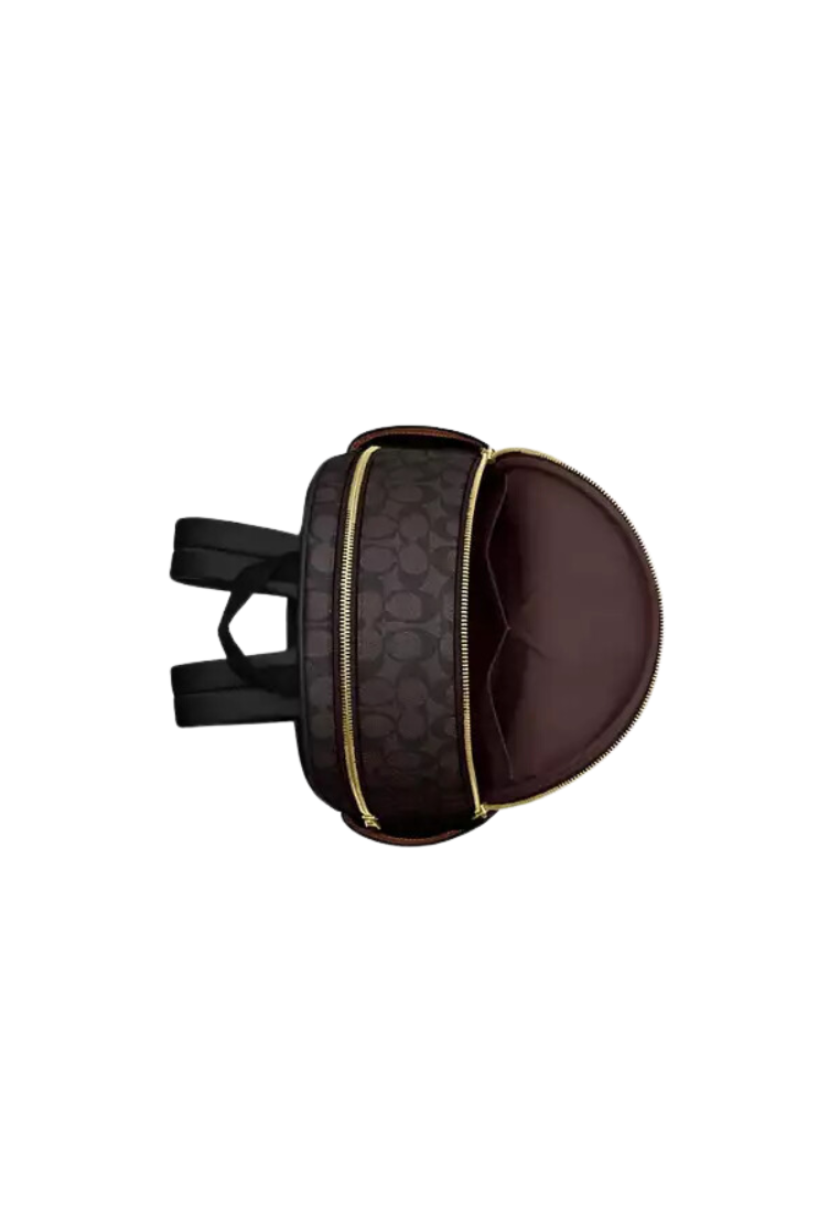 Coach Court Backpack Blocked Signature Canvas In Walnut Tan CZ771