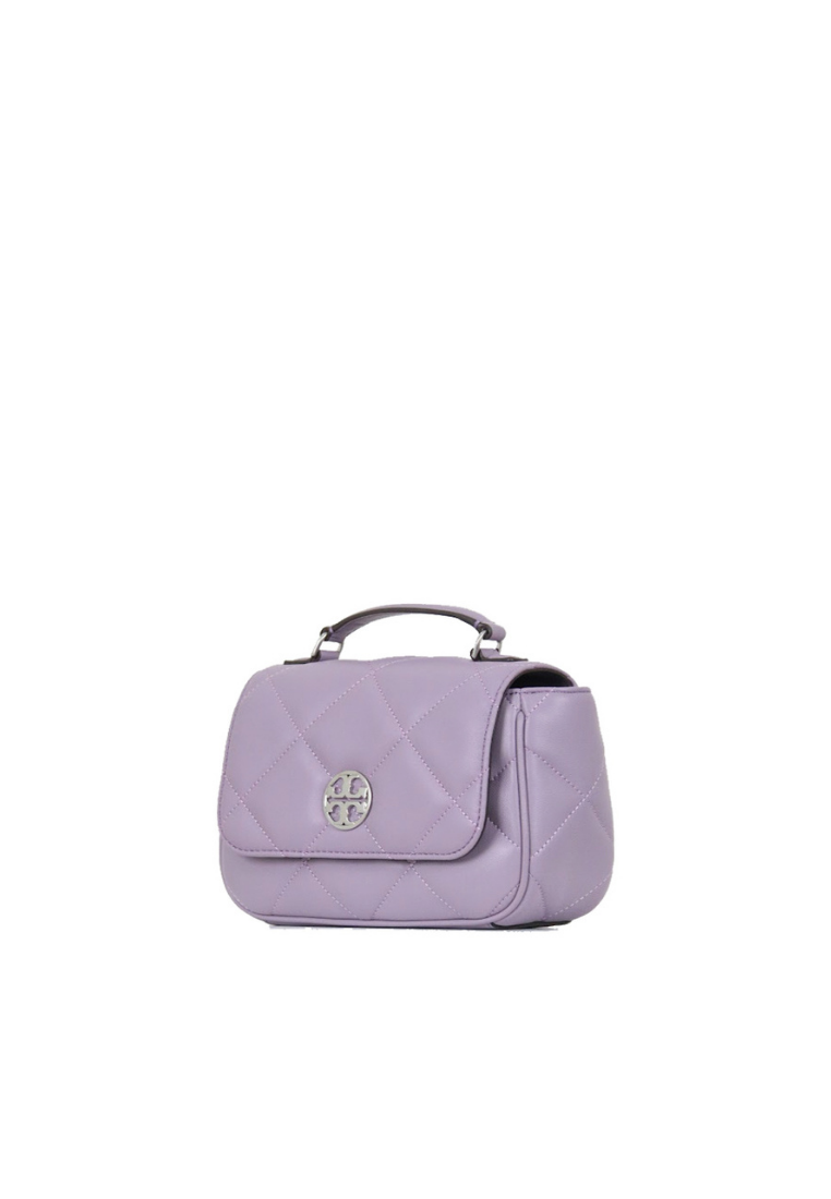 Tory Burch Willa Soft Quilted Mini Top Handle Bag 139287 In Catmint