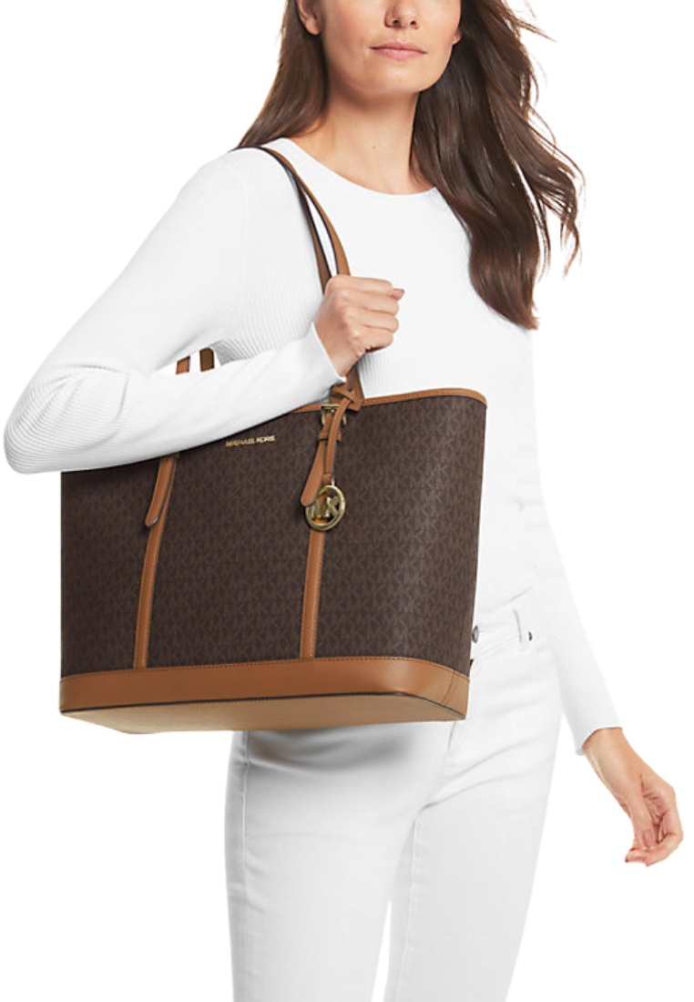 Michael Kors Jet Set Travel Large Logo Tote Bag In Brown 35T0GTVT3V