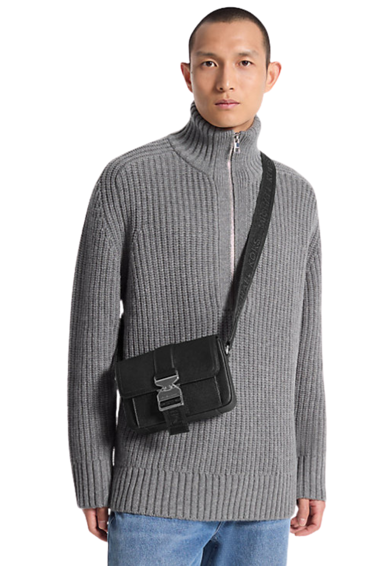 ( PREORDER ) Michael Kors Hudson Pebbled Leather Crossbody bag In Black 33F4LHDM2L