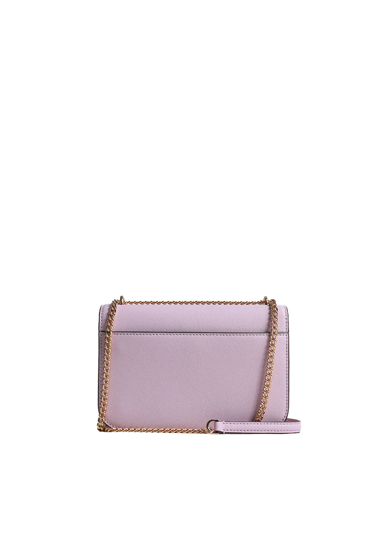 Tory Burch Emerson Saffiano Leather Shoulder Bag In Pale Purple 159585