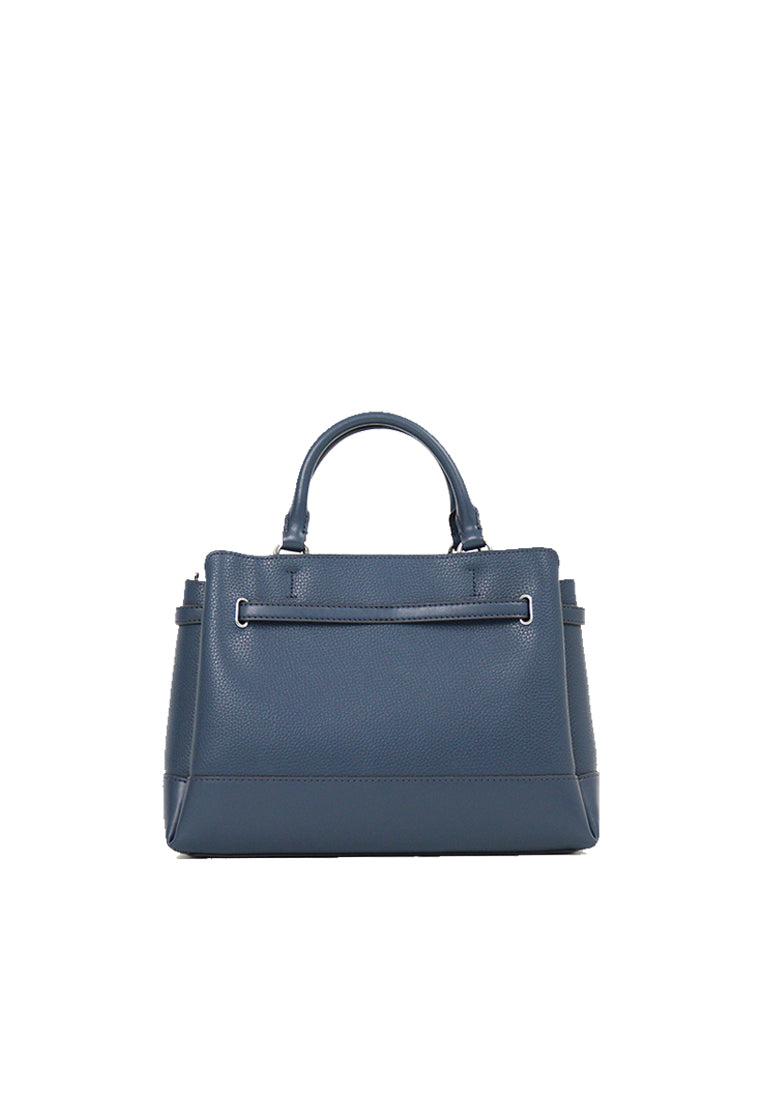 Michael Kors Reed Large Leather Satchel Bag In Navy 35S3S6RS3T