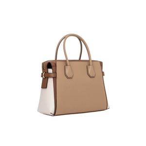 Michael Kors Mercer Medium Color-Block Belted Satchel Bag In Camel Multi 35S4GM9S8L