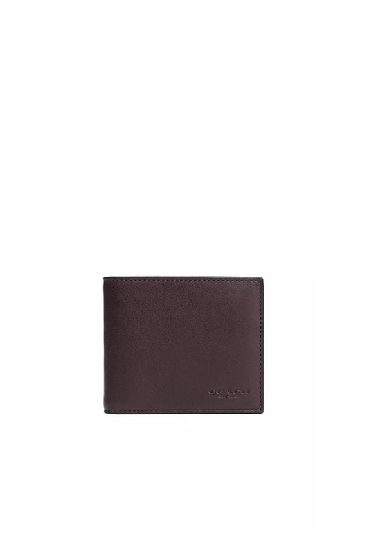 ( AS IS ) Coach Mens Compact ID Wallet F74991  In Mahogany