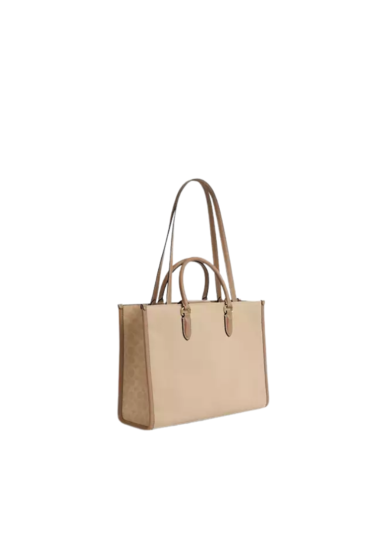 ( PREORDER ) Coach Maggie Tote Bag In Dark Natural Multi CAK59
