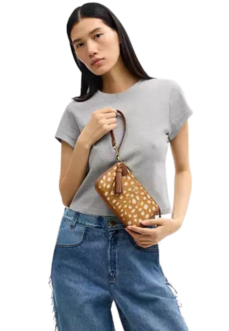( PREORDER ) Coach Nolita 19 With Deer Print Shoulder Bag In Brown Multi CDW35