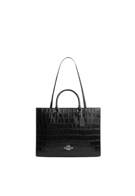 ( PREORDER ) Coach Maggie Tote Bag In Silver Black CY667