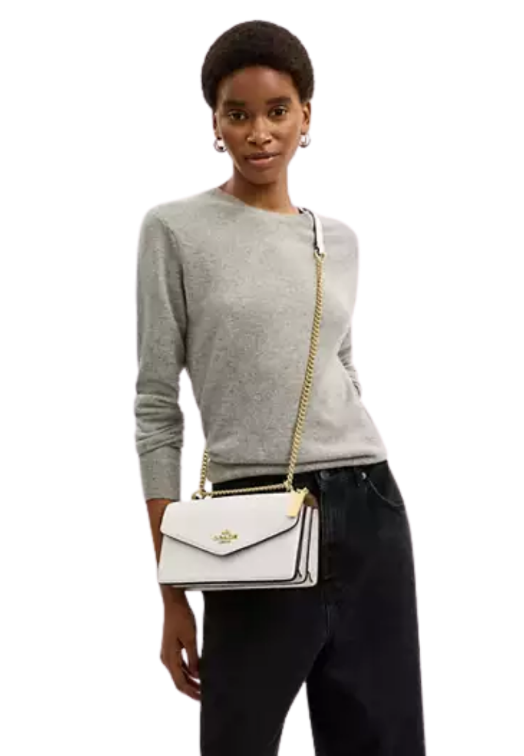 ( PREORDER ) Coach Klare Envelope Crossbody Bag In Gold Chalk CBI98
