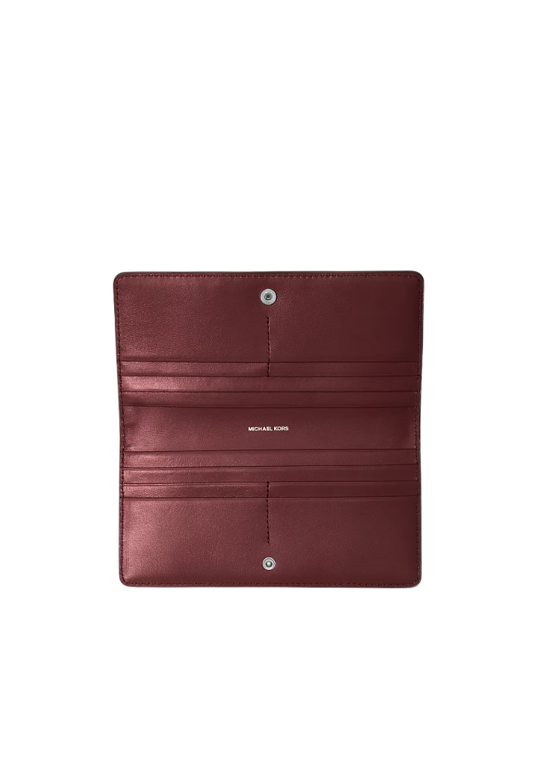 ( PREORDER ) Michael Kors Bryant Large Pebbled Leather Snap-Front Wallet In Oxblood 32S5SYTP3L