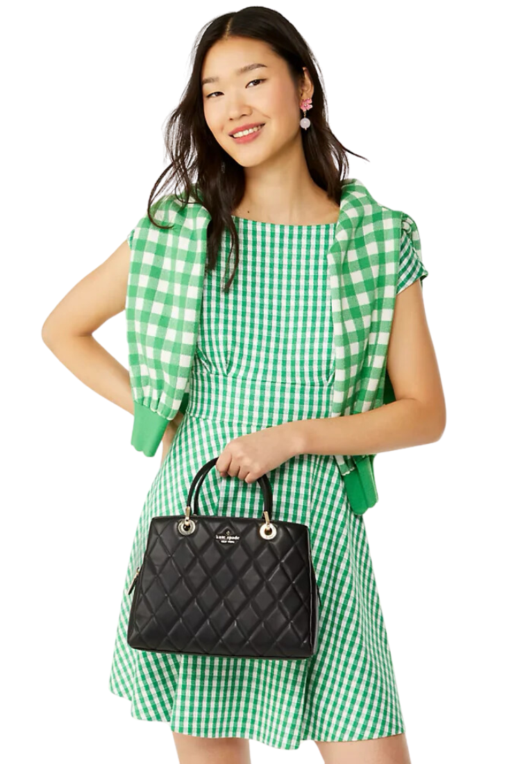 Kate Spade Quilted Sullivan Satchel Bag In Black KH227