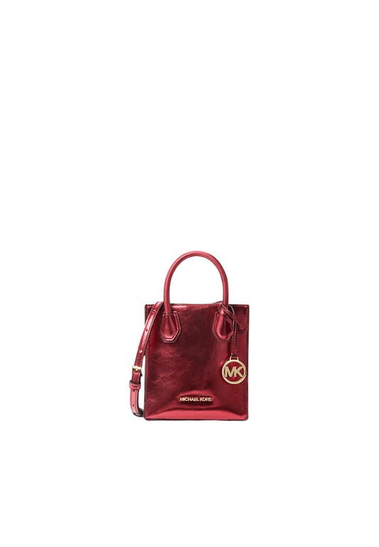 Michael Kors Mercer Extra Small Crossbody Bag Patent In Crimson 35H3GM9C0M