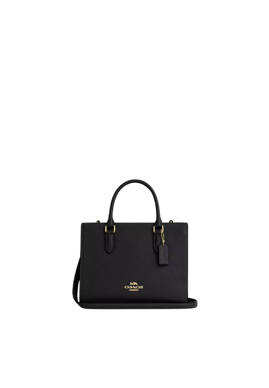 ( PREORDER ) Coach Maggie Small Tote Bag In Gold Black CY668