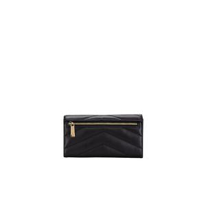 Michael Kors Jet Set Travel Soft Quilted Leather Large Trifold Wallet In Black 35R4GTVF9V