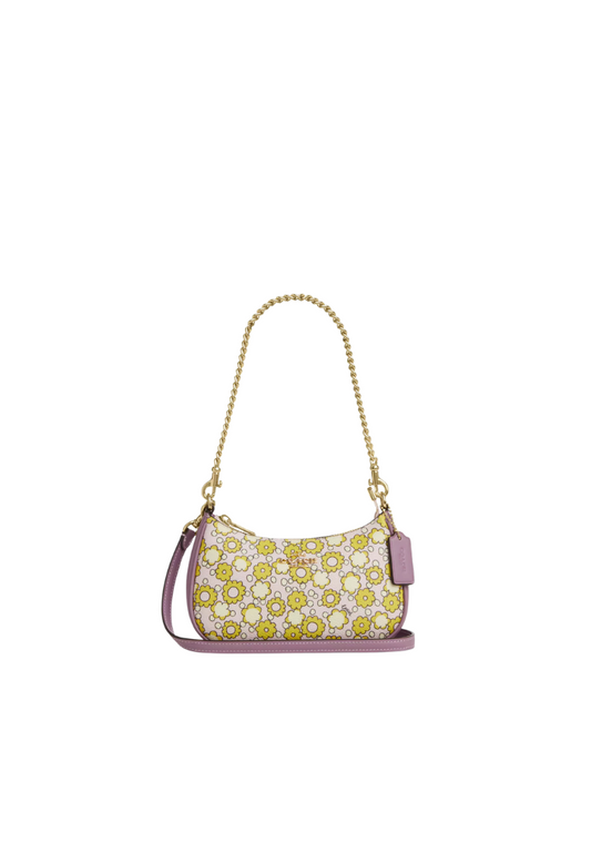 ( PREORDER ) Coach Teri Mini With Floral Print Crossbody Bag In Lilac Multi CBG64