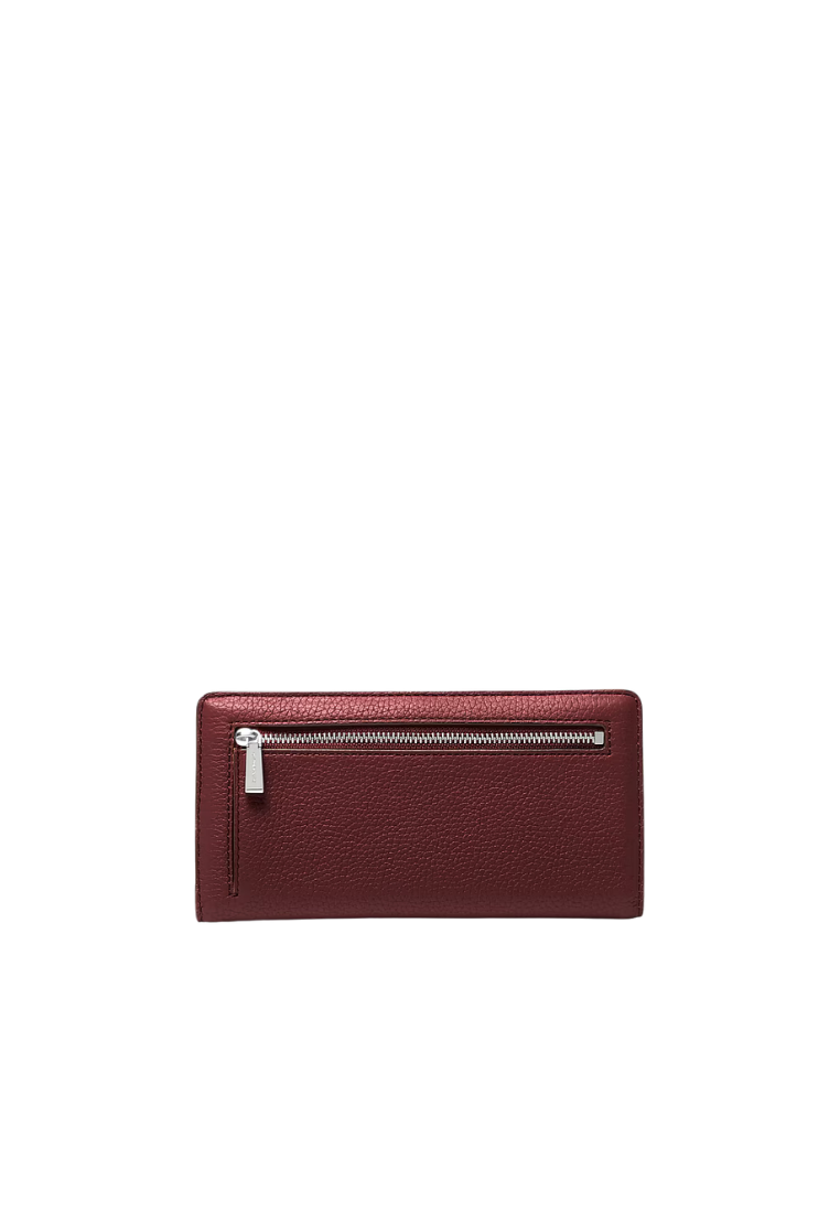 ( PREORDER ) Michael Kors Bryant Large Pebbled Leather Snap-Front Wallet In Oxblood 32S5SYTP3L