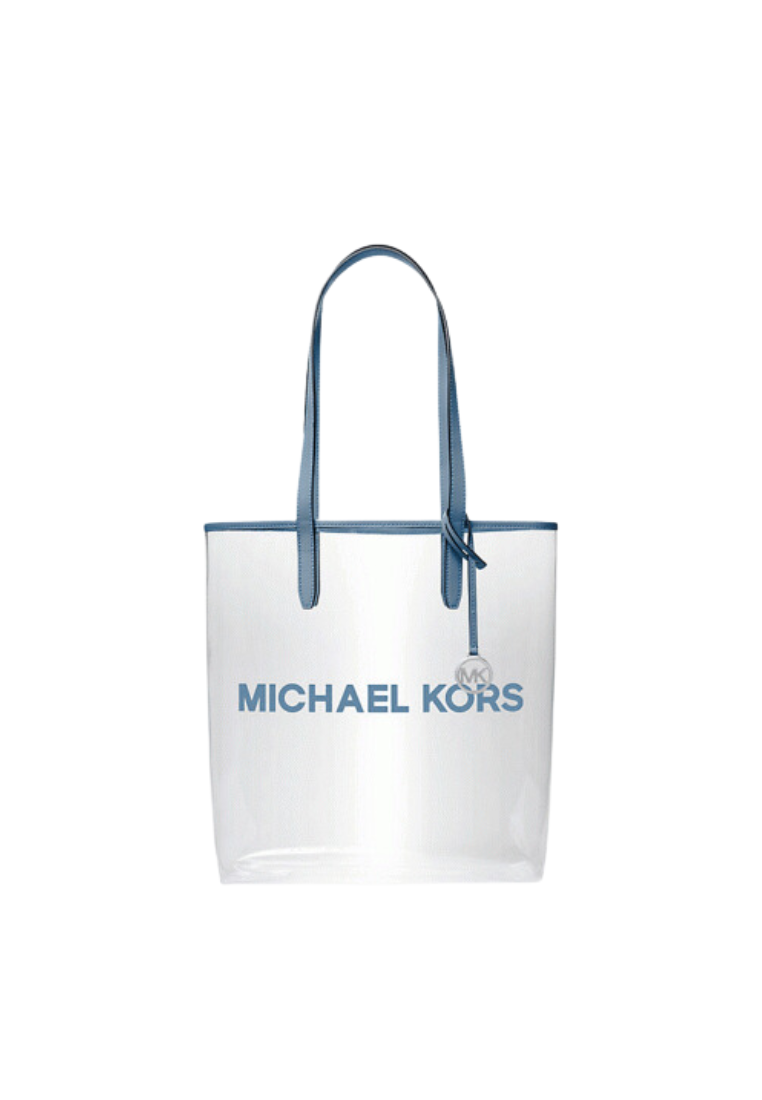 Michael Kors The Michael Large Clear Vinyl Tote Bag In Denim 35S4S01T3P