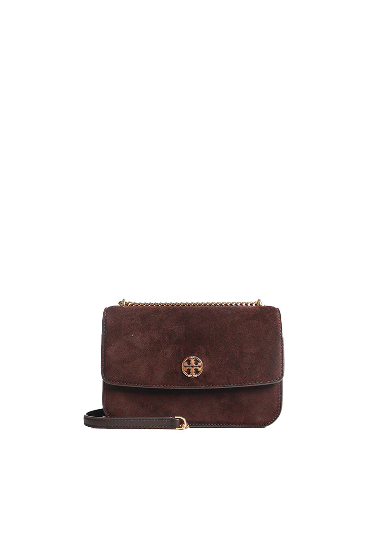 Tory Burch Suede Shoulder Bag In Dark Cocoa 166514