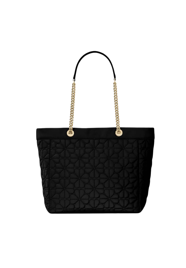 Kate Spade Spade Flower Quilted Fabric Xl Tote Bag In Black KK074