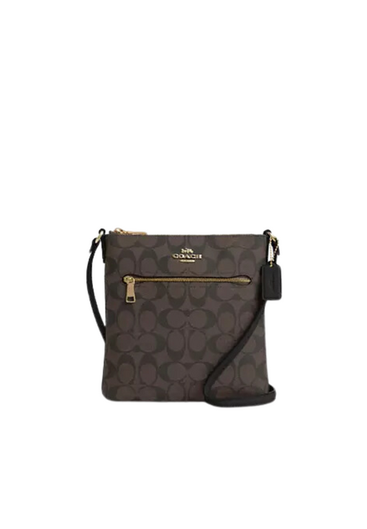 ( PREORDER ) Coach Mini Rowan File Crossbody In Gold Brown Black CS182