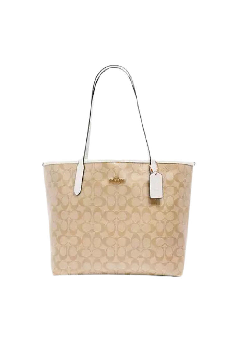 Coach City Tote Bag In Light Khaki Chalk 5696