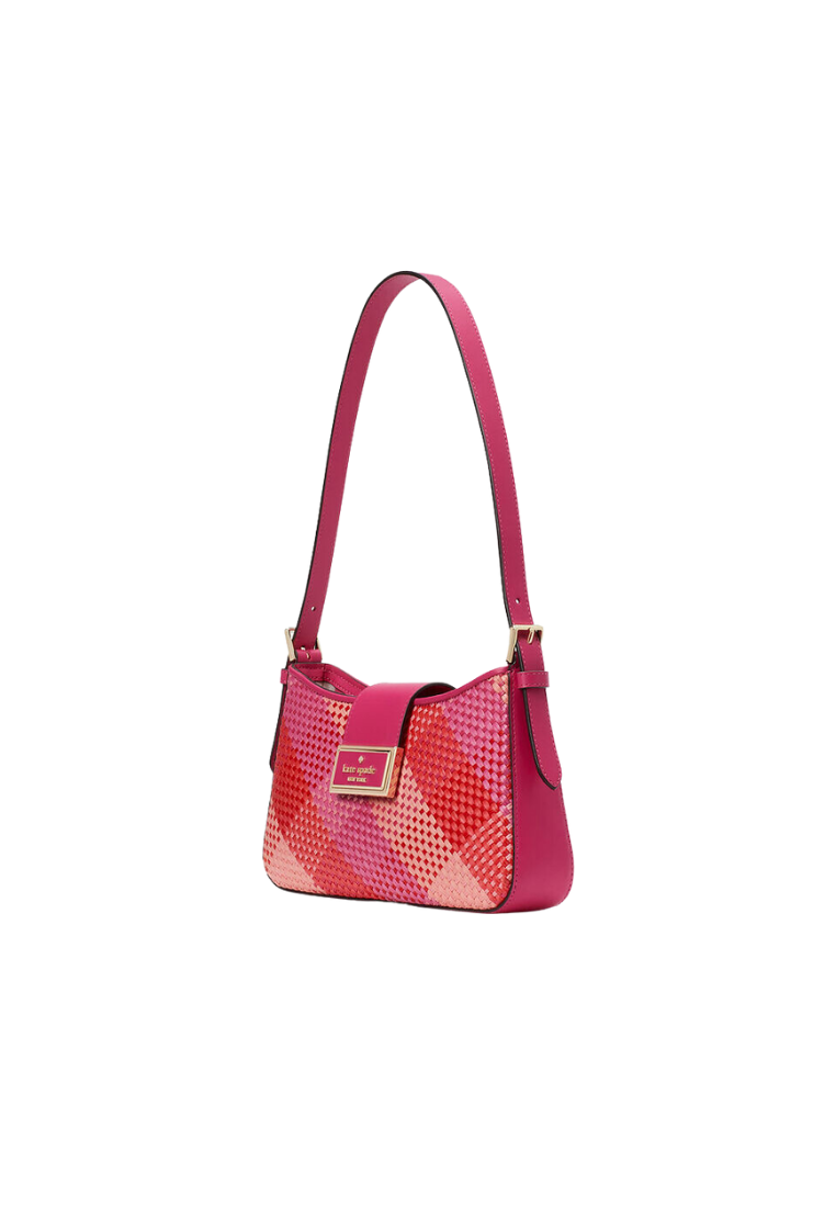 Kate Spade Reegan Woven Straw Small Shoulder Bag In Pink Multi KB711