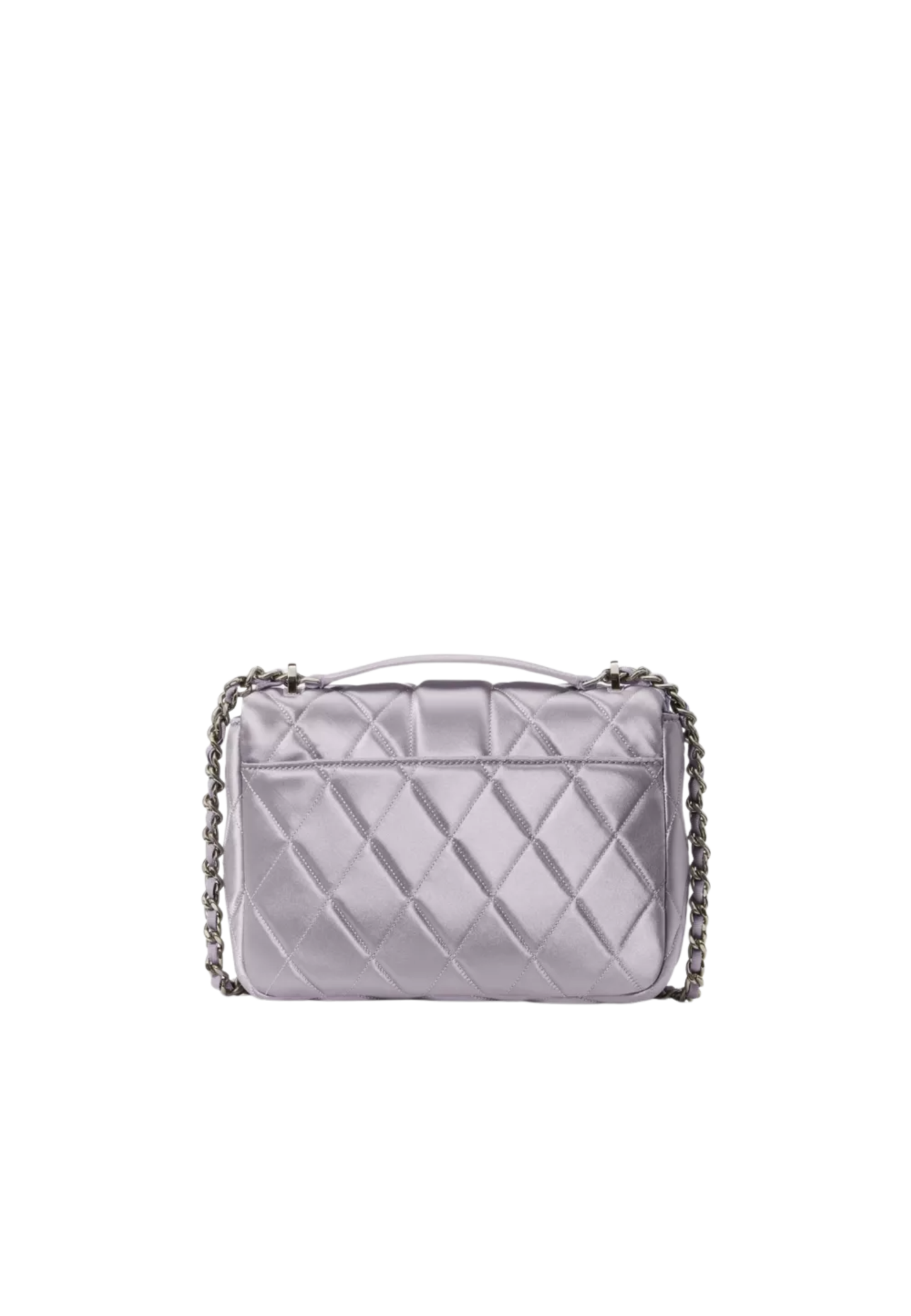 Kate Spade Carey Quilted Satin Small Flap Shoulder Bag In Gravel Grey KN217