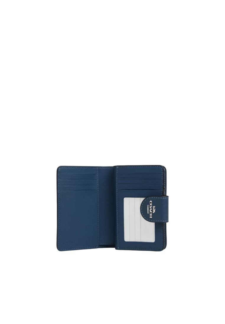 Coach Medium Corner Zip Wallet In Signature Jacquard In Dark Denim CU402
