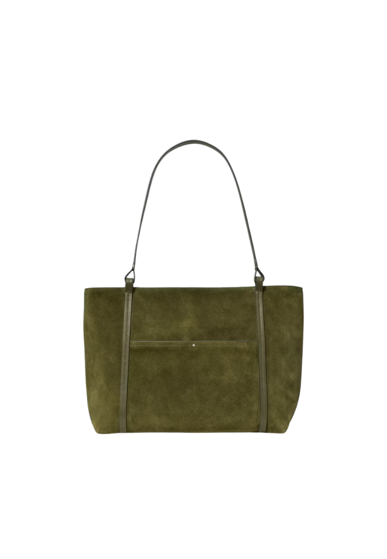 ( PREORDER ) Kate Spade Marlowe Suede Tote Bag In Enchanted Green KP264
