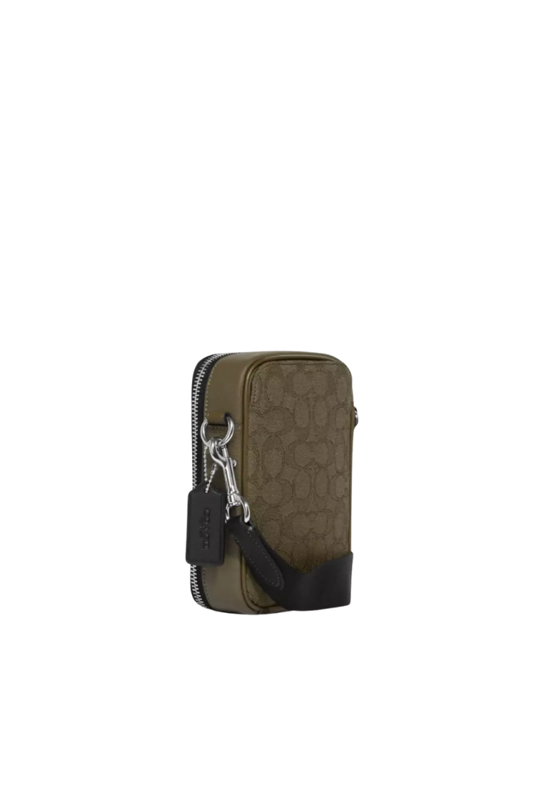 Coach Stanton Crossbody Bag In Signature Jacquard In Olive Drab Utility Green CH097