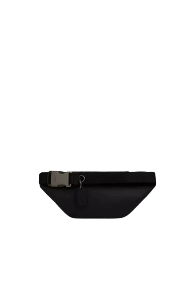 Coach Racer Small Belt Bag Belt Bag Signature Canvas In Charcoal Black CBF77