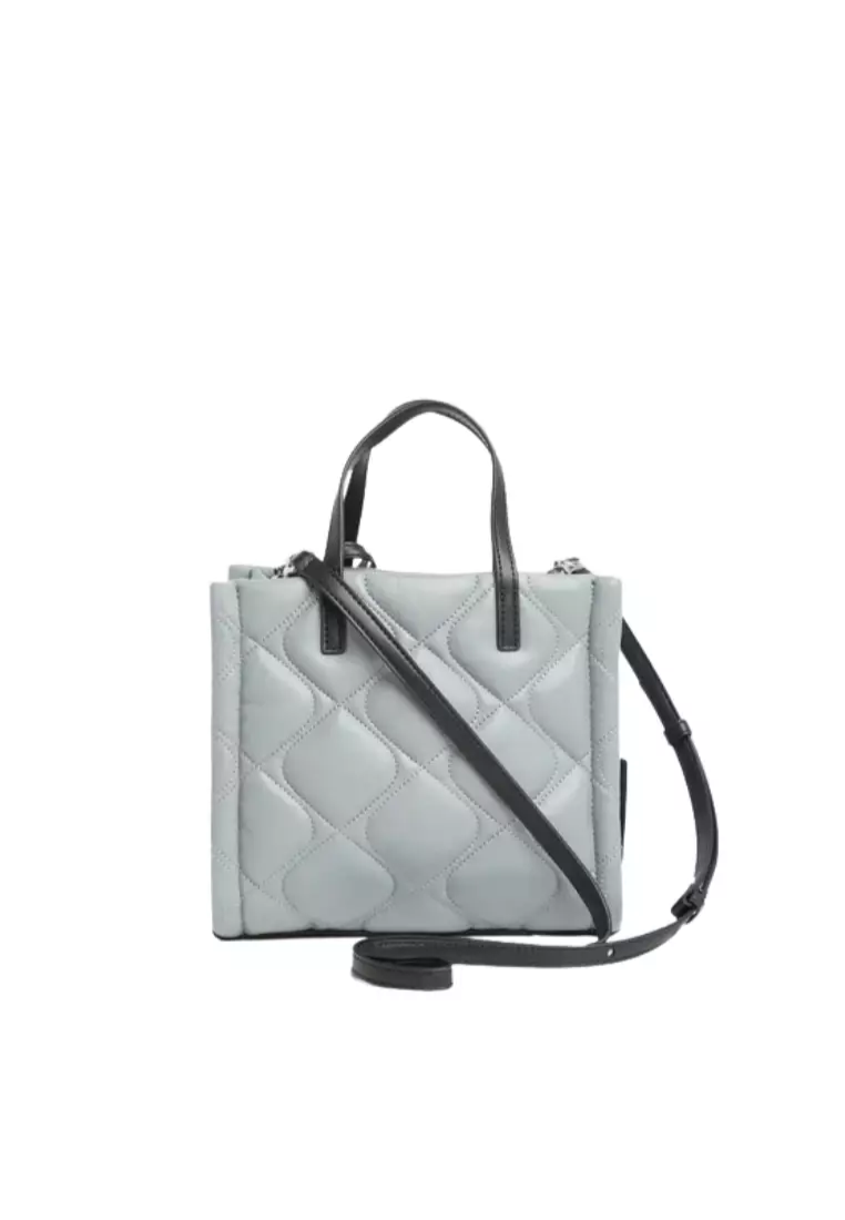 Marc Jacobs Quilted Mini Grind H047L01RE22 Leather Tote Bag In Rock Grey