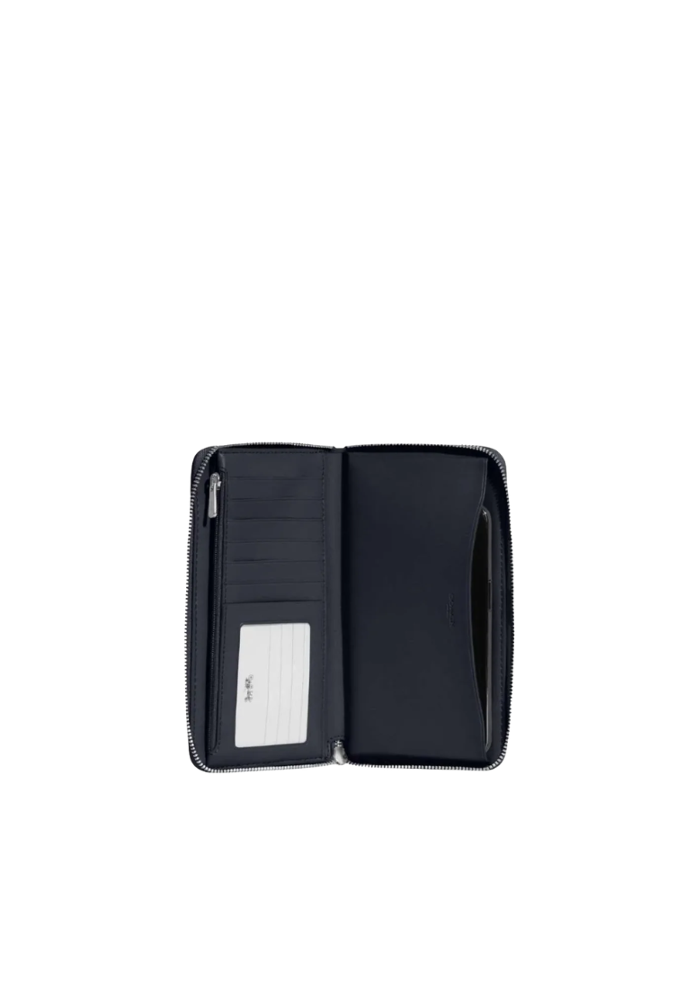 Coach Dempsey Phone Wallet Signature Jacquard In Denim Multi C9073