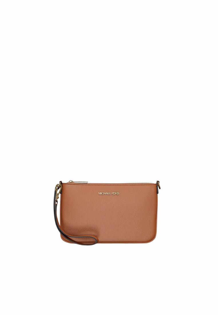 Michael Kors Jet Set Small Wristlet Pebbled Leather In Luggage 35S5GTVW5L