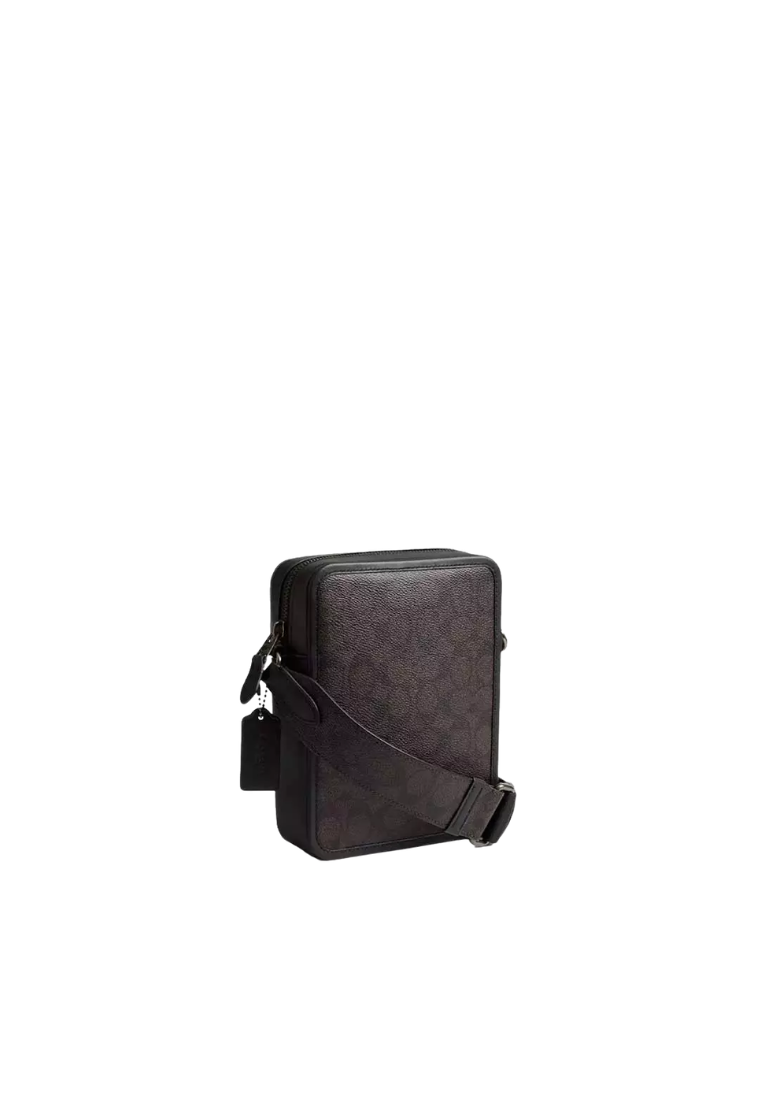 Coach Sullivan Crossbody Bag In Signature Canvas With Varsity Stripe In Walnut Multi CDC55
