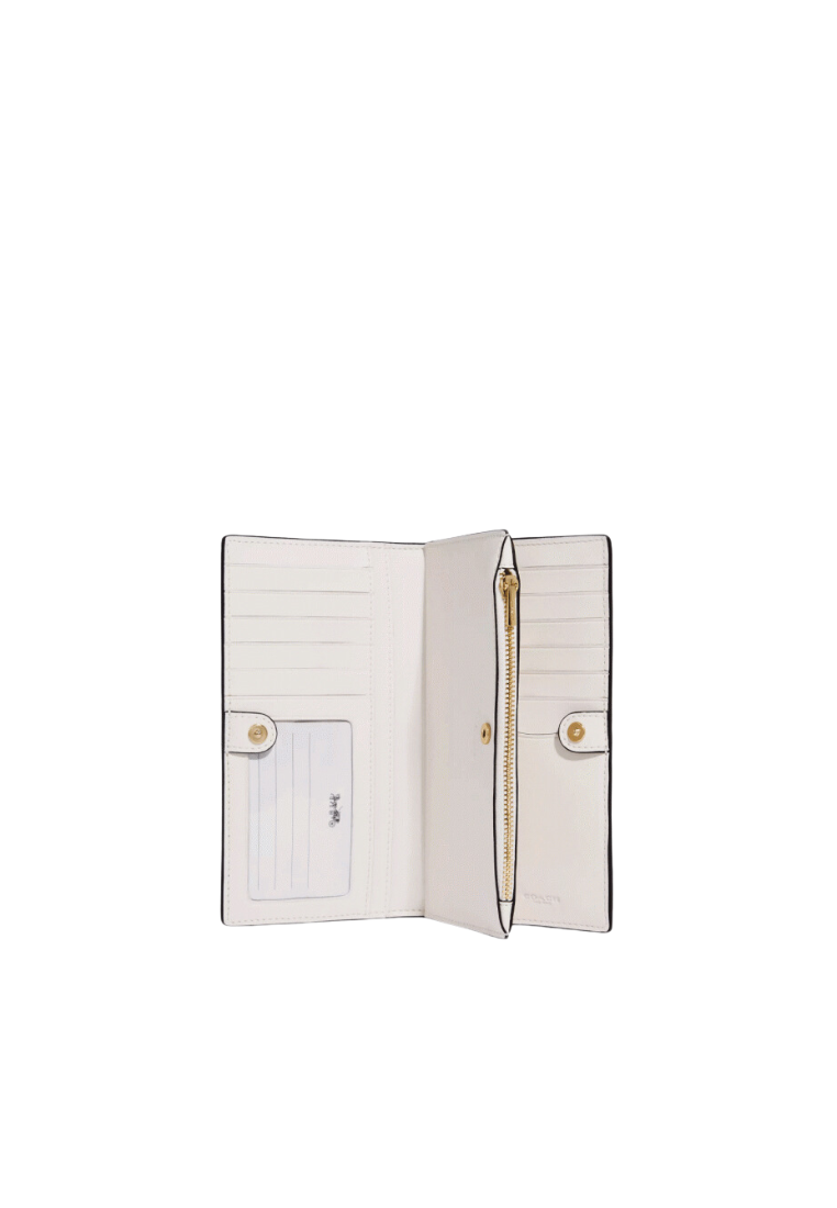 Coach Signature Slim C8714 Zip Wallet In Light Khaki Chalk