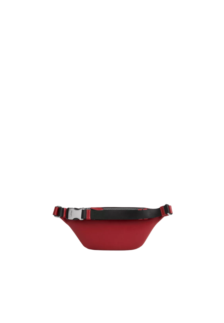Coach Warren Mini Belt Bag In Signature Denim In Ruby Red CAJ43