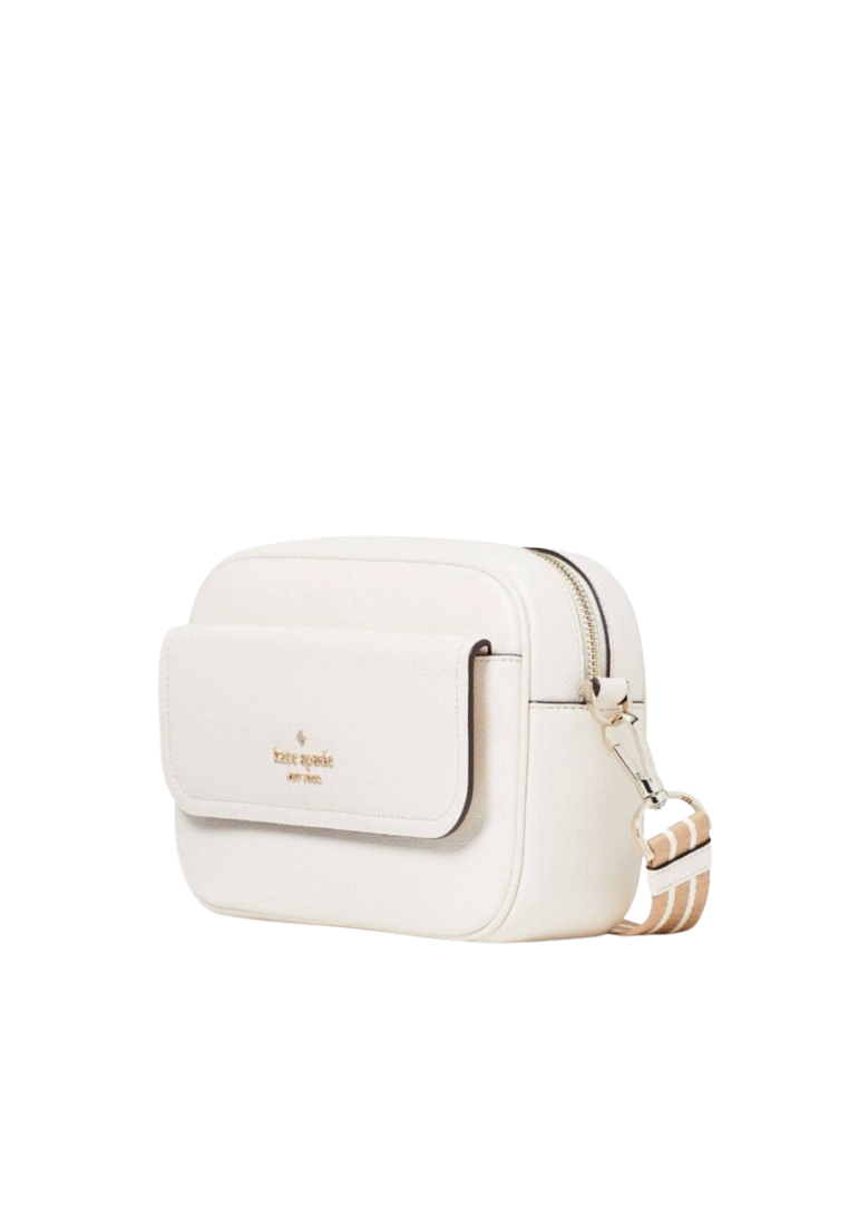 Kate Spade Rosie Pebbled Leather Flap Camera Bag In Parchment K6057